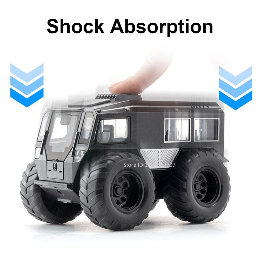 1/24 Scale Sherp All-terrain Car Model Toy Metal Diecast Sound Light Pull Back Shock Absorption Off Road Vehicle Gifts for Kids