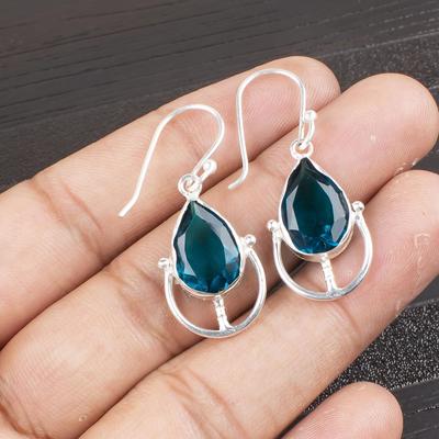 Apatito Joyería de Plata Hecha a Mano, Pendiente de Plata de Ley 925, Hermosa Joyería de Piedras Preciosas Hecha a Mano, Pendiente de Apatito Para Ella