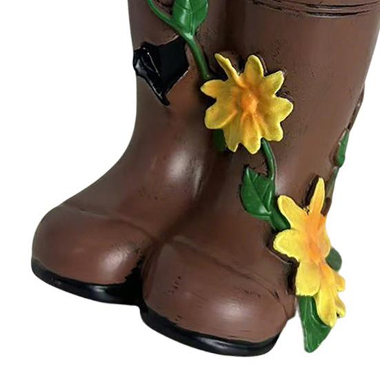 Small Rain Boots Planter Pot Rustic Cute Boot Flower Pot with Drainage Hole for Succulents Herb Flowers Decorative Table Centerpiece for Mom