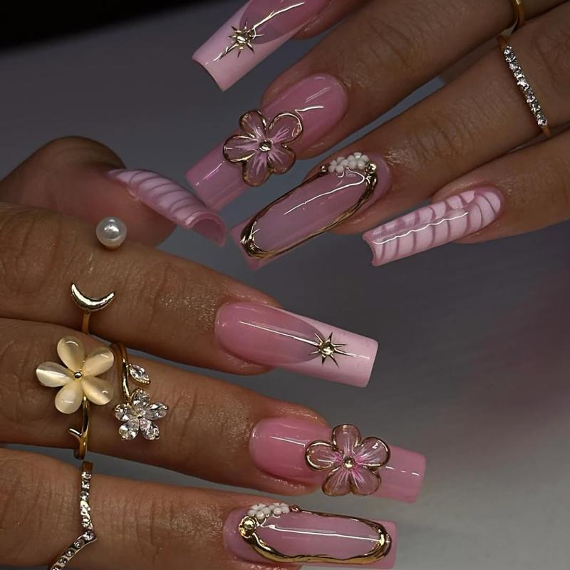 INS Hot Selling Accept Customization Duck Shape Artificial Fingernails Manicure False Nails with Glue Stickers Press on Nails