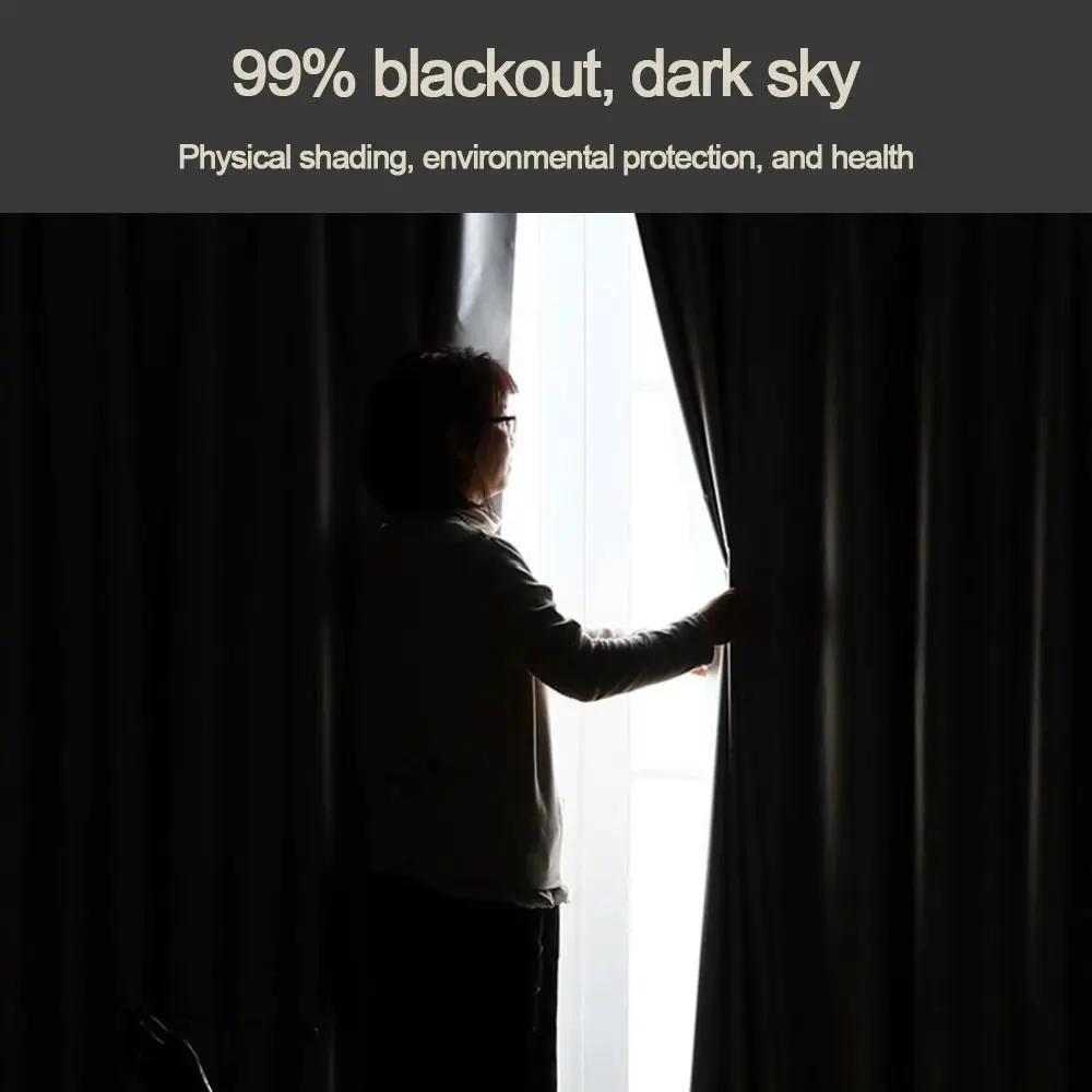 New With Hooks Blackout Curtains Thickened Rectangle Thermal Insulation Curtain Silver Bedroom Curtains Living Room
