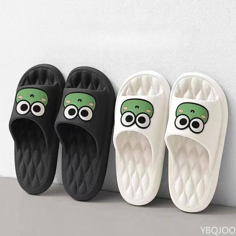 Fashion Summer Women's Slippers Cute Frog Home Anti slip Shoes Couple thick soled sandals Anti odor Mens ladies bathroom slipper Zapatos