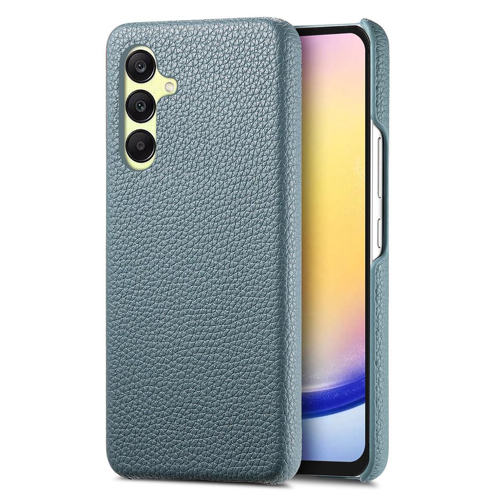 For Samsung Galaxy S25+ Case Litchi Texture Leather Coated PC Mobile Back Cover