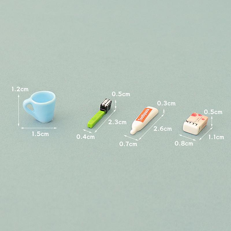 1Set 1:12 Puppenhaus Miniatur Seife Zahnbürste Zahnpasta Modell Tasse Heimmodell Dekor Spielzeug Puppenhaus Zubehör