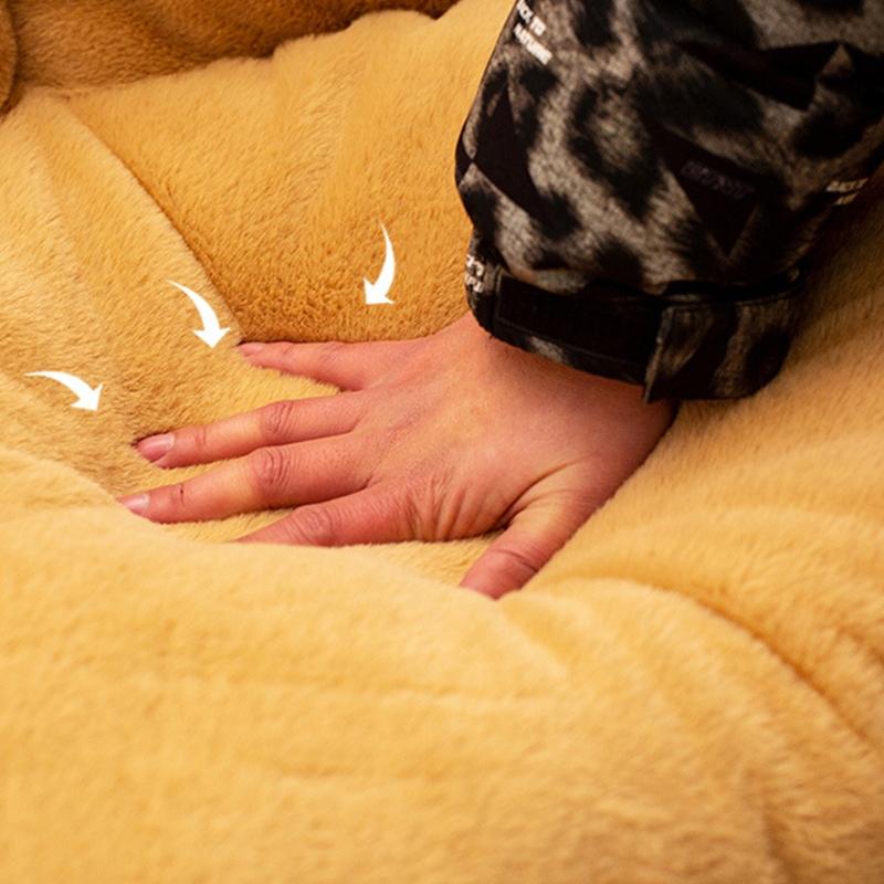 Winter Plush Sofa Pet Bed Thermal Insulation Cat Dog House Washable Removable Cover Wear Resistant Mat Durable Animal Cushion Comfortable Indoor Bed