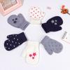 Winter Soft Outdoor Sports Star Thick Warm Kids Gloves Cute Cartoon Knitted Mittens