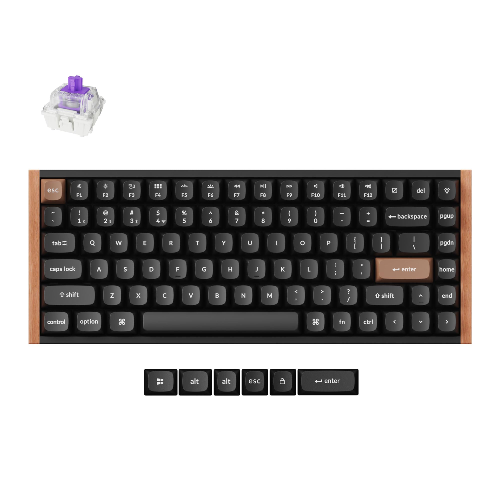 

Keychron K2 HE Rapid Trigger Wireless Custom Hall Effect Gateron Magnetic and Bluetooth QMK Aluminum and Wood US RGB Compatible with and Linux чорний