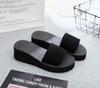 2019 Korean Platform Sandals: Stylish One-Strap, Solid Color, Versatile Home Slippers