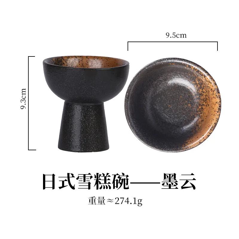 Hohe Füße Keramikschale Dessertschale Eisbecher Speiseteller Servierteller Obstteller Salatschüsseln Suppenschüssel Snackschale Schale