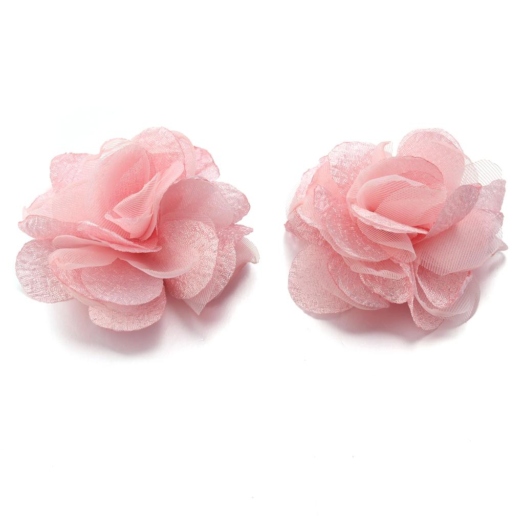 2pcs 5.5cm Chiffon Fabric Flowers Colorful Burnt Edge Artificial Flowers For Wedding Party DIY Handmade Clothing Headwear Decor