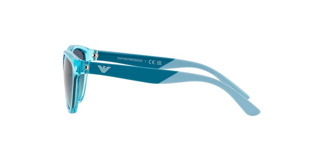 Emporio Armani EK4003F Shiny Transparent Turquoise Frame with Azure Gradient Dark Blue Size 48 Kids' Lens,
