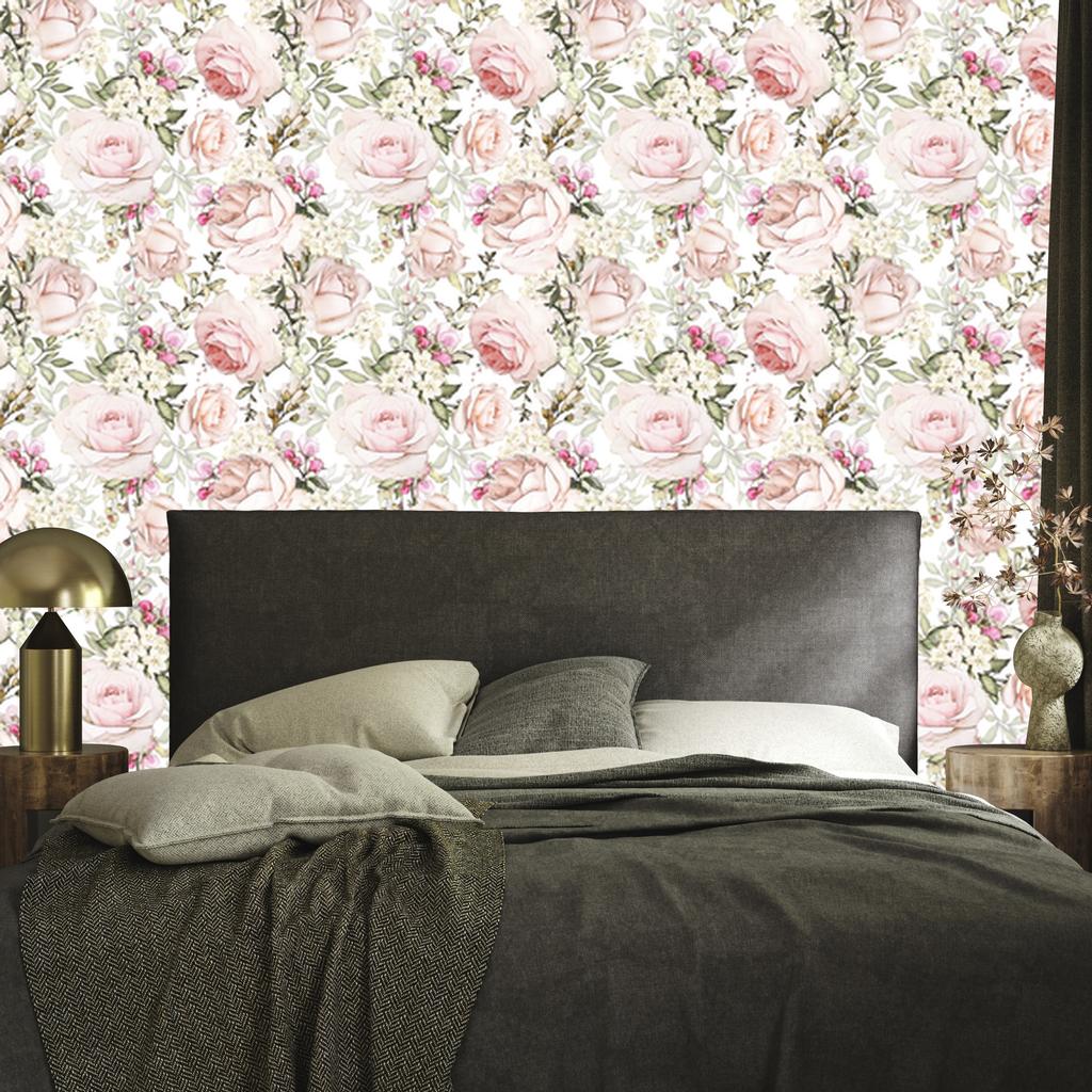 Wallpaper Roses among leaves for living room and bedroom 50x1000