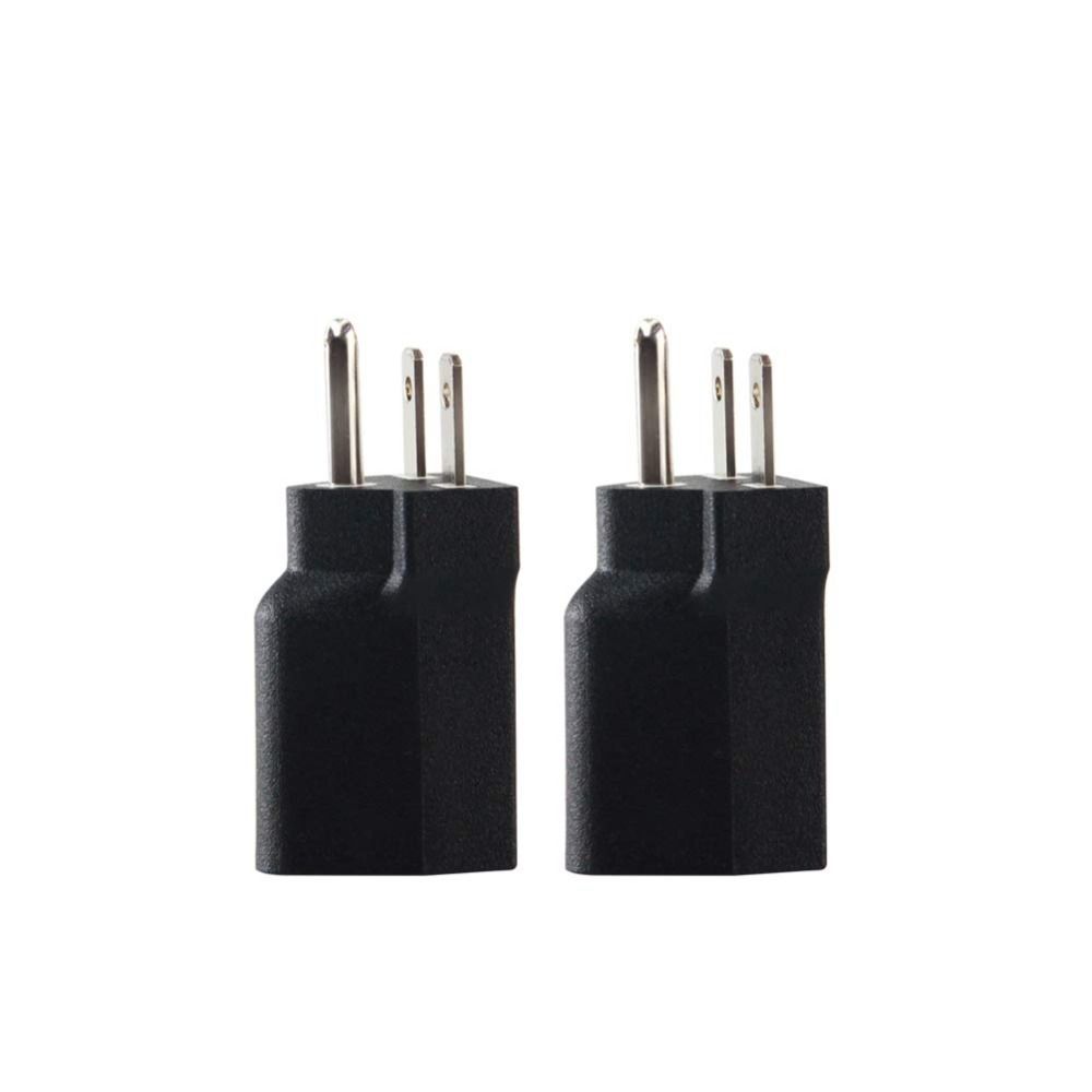 2pcs Black 3prong Electrical Converter Copper American Power Adapter  Electrician