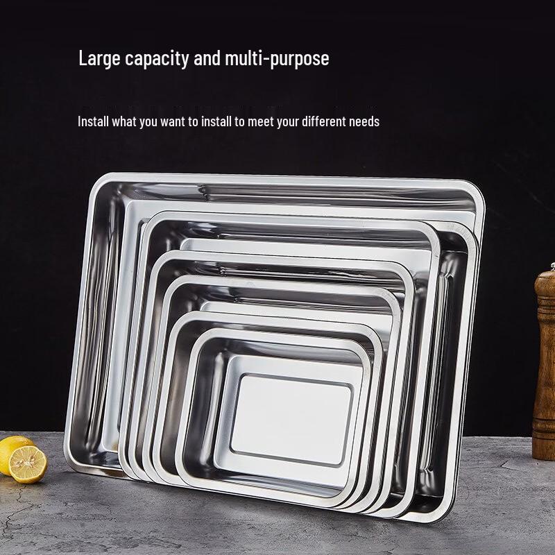 Premium 304 Stainless Steel Rectangular Tray