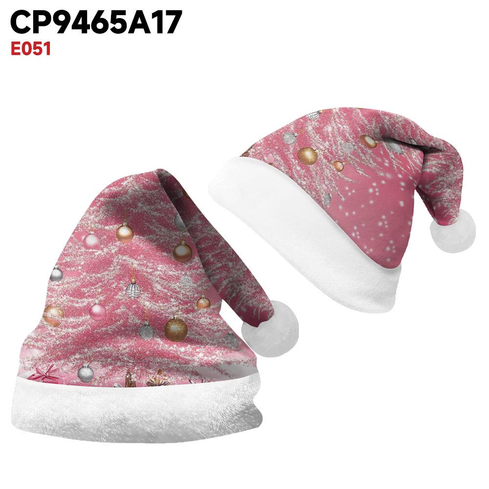 2024 New Double-Sided Plush Velvet Christmas Hat for Adults & Children - Customizable Design