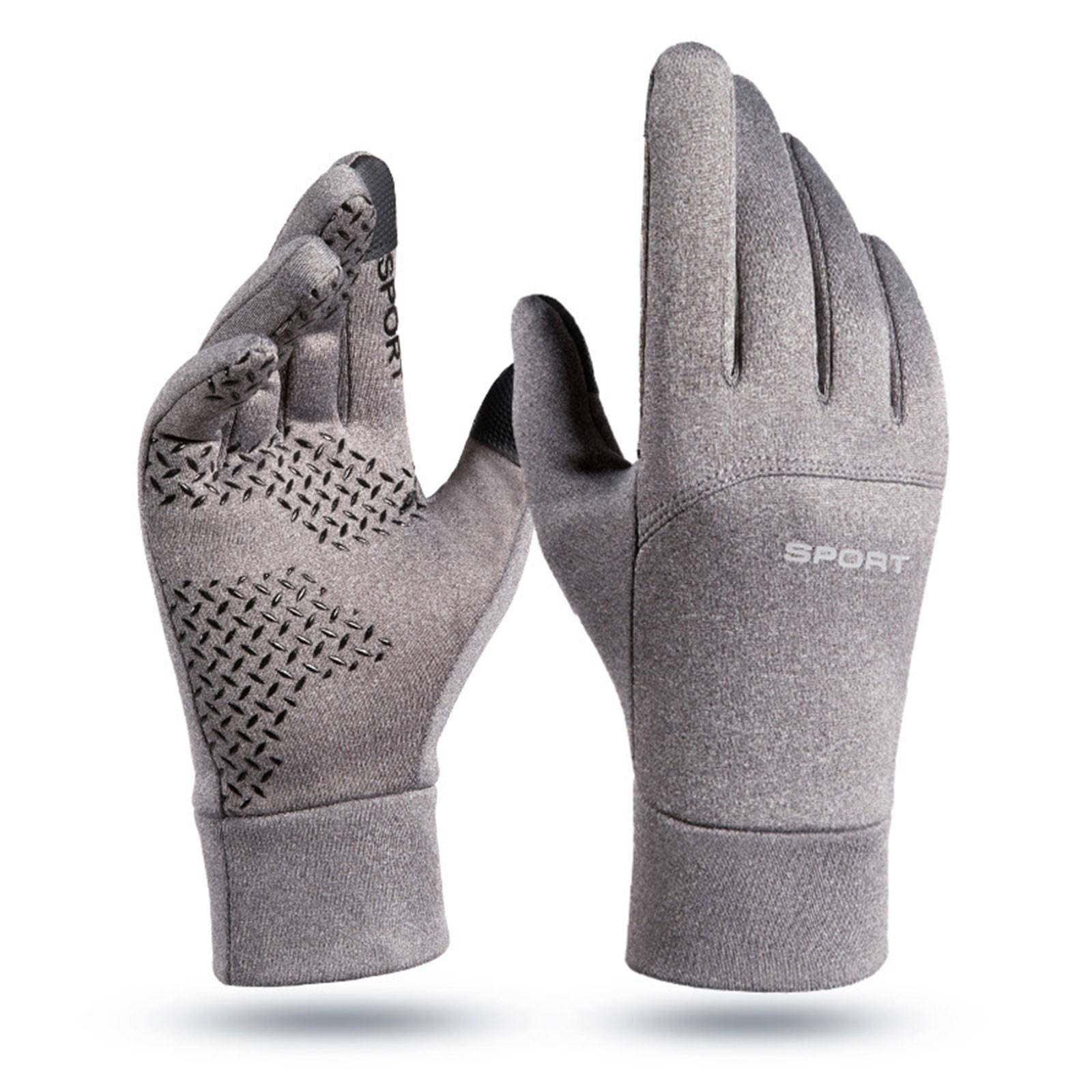 

Tou-ch Screen Winter With Velvet Waterproof Skidproof Climbing Winter Warm Glove L сірий колір