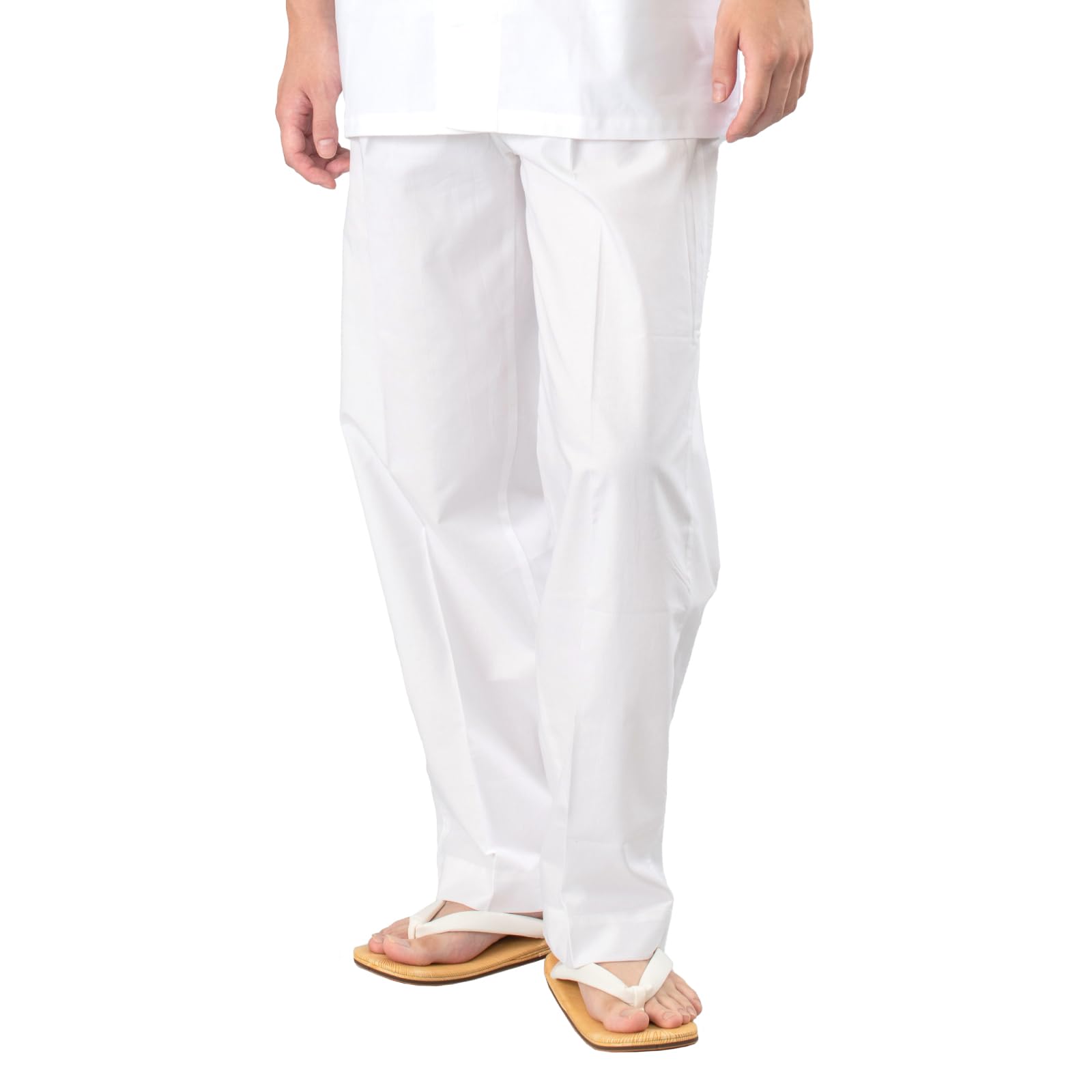 [Ai-Ai] Loose-fitting trousers, white, 100% cotton, made in Japan (2L)