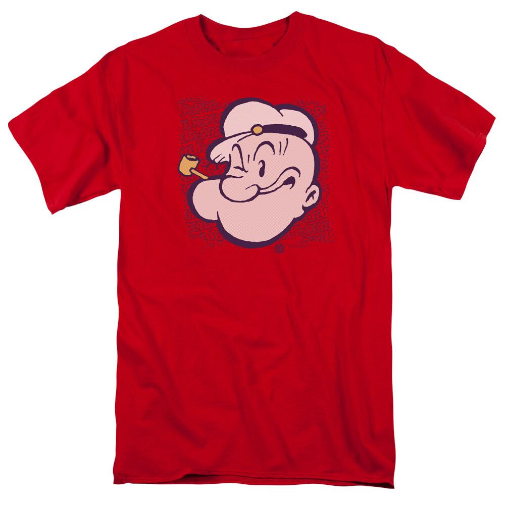 Popeye Head T Shirt Mens Licensed Sailor Man IDW Comics Tee Red M