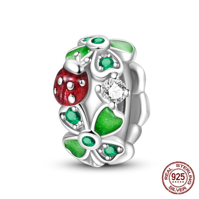 Charms Kupfer Glücksklee Serie Charms Perlen Passend für Damen 3 mm Original Armband Halskette DIY Exquisiter Schmuck Geschenke
