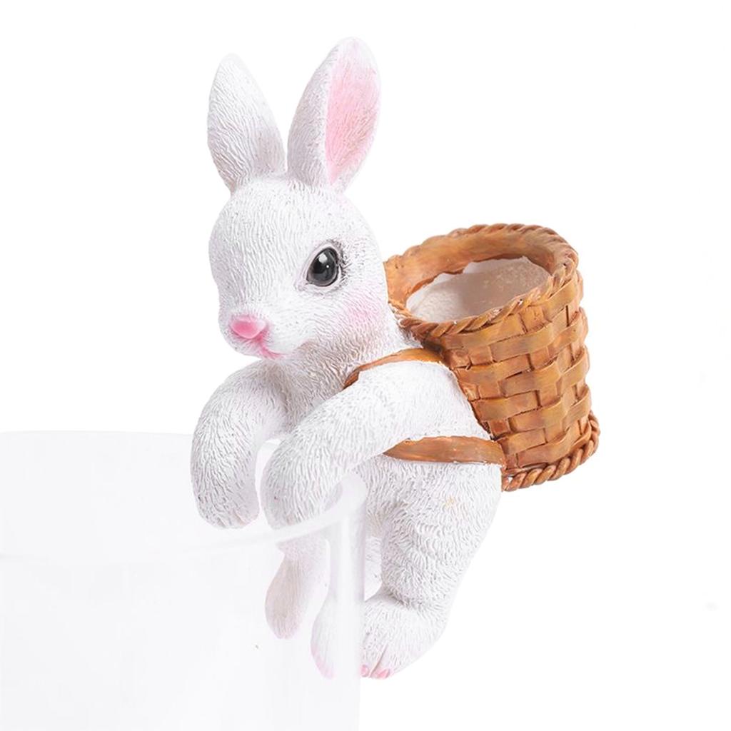 Aquarium Decoration Hanging Basket Rabbit Landscape Ornaments Cartoon Animal Fish Tank Pendant For Aquariums Lovers