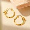 Celi Minimalist French Handmade Gold-Plated Brass Knotted Hoop Earrings for Women
