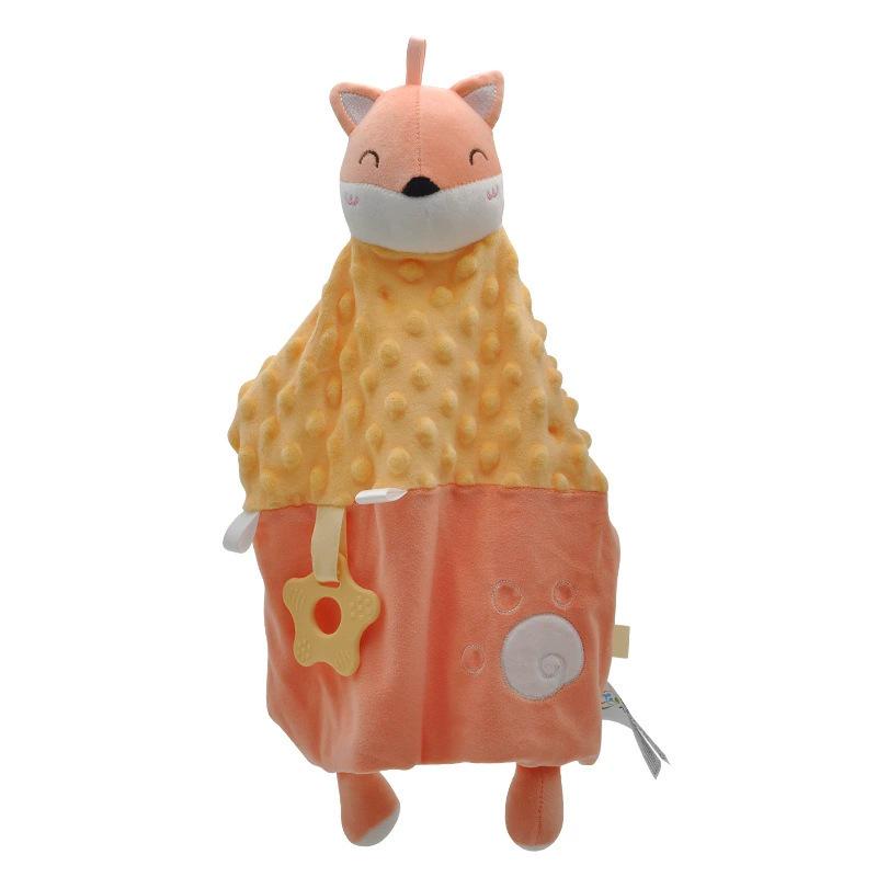 

BBsky Baby Animal Comfort Towel & Drool Bib - Cute Cartoon Crib Hanging Handkerchief Toy