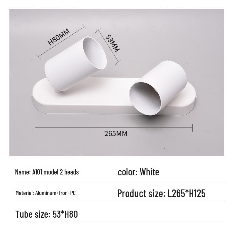 Dual & Triple-Head Ceiling-Mounted LED Track Spotlight with Adjustable Angle & Rotating Function for Cloakroom