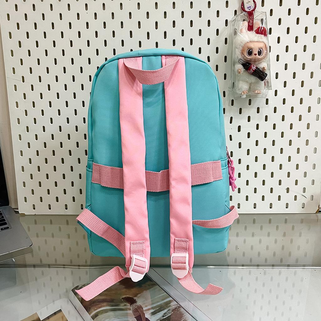 New contrasting colors cute cartoon backpack small fresh middle school students daily commuting light large capacity backpack