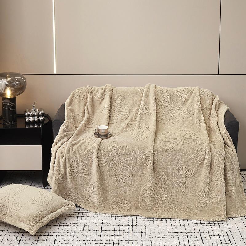 Butterfly Jacquard Four Seasons Flannel Blanket with Exquisite 3D Butterfly Comfortable and Warm Suitable for Bed Sofa Camping Blankets