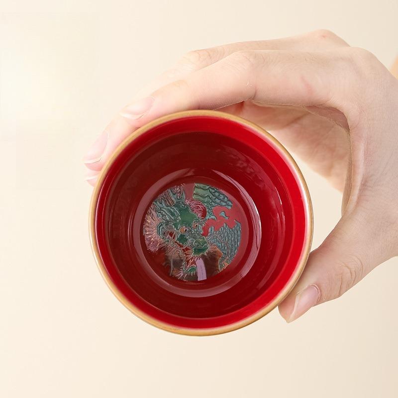 Boutique Enamel Color Ceramic Teacup Exquisite Small Tea Bowl Chinese Tea Set Supplies High Quality Tea Cup