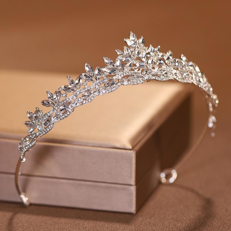 Bridal Headwear Gold/Silver-Colour Women's Fashion Wedding Crown Birthday Tiaras Crown Queen Party Headband