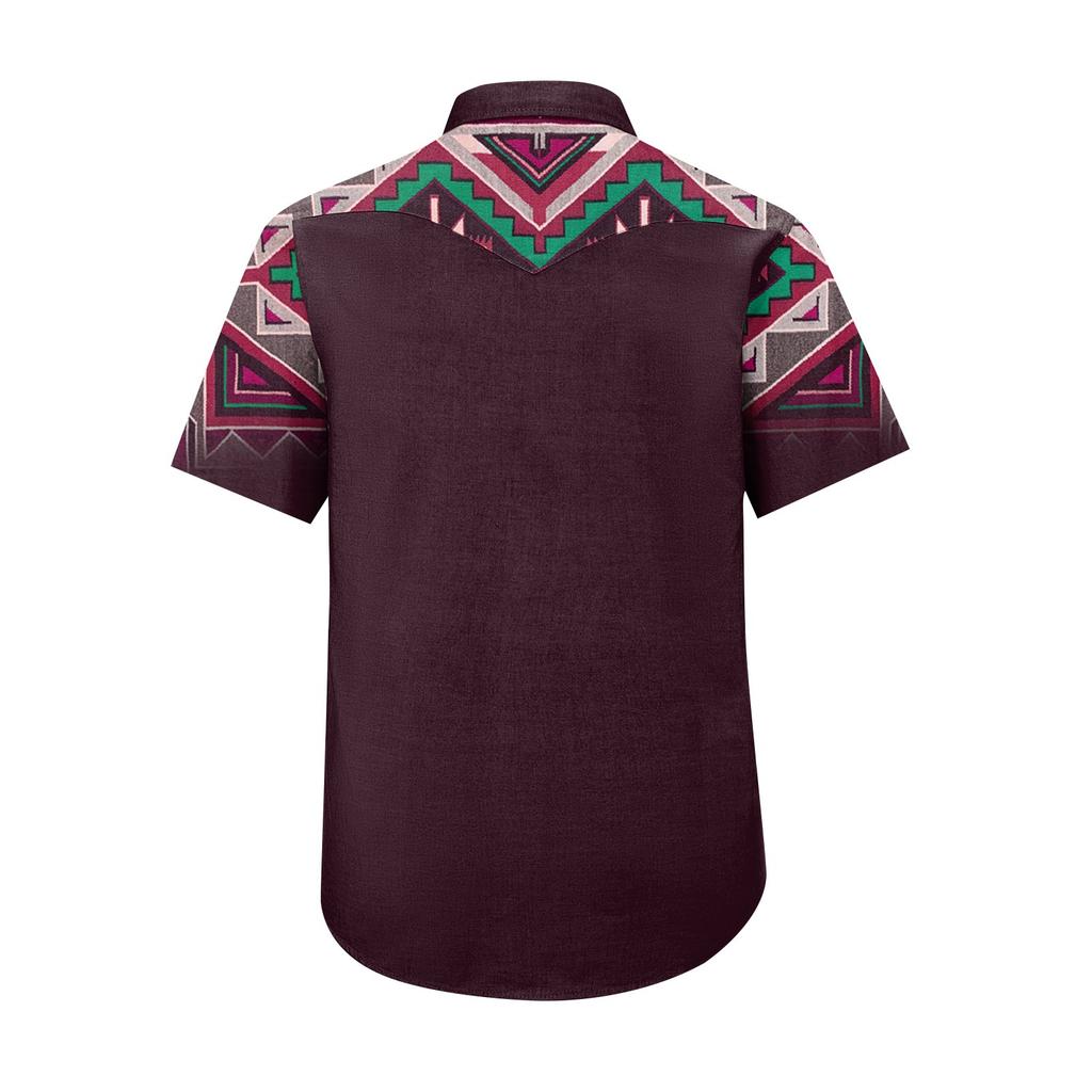 Men'S Fashionable Lapel And Shoulder Length Short Sleeved Casual Top