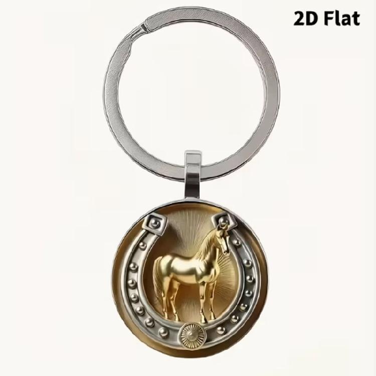 Horseshoe Shaped Keychain With Exquisite Embossing And Gold Plating Lightweight Design For Versatile Use As Symbolic Charm
