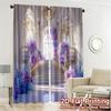 2pcs, 2D FLAT PRINTING Curtains (Without Rod) Lavender Ballroom Popular Pattern Curtains Durable Polyester Curtains Gifts Use