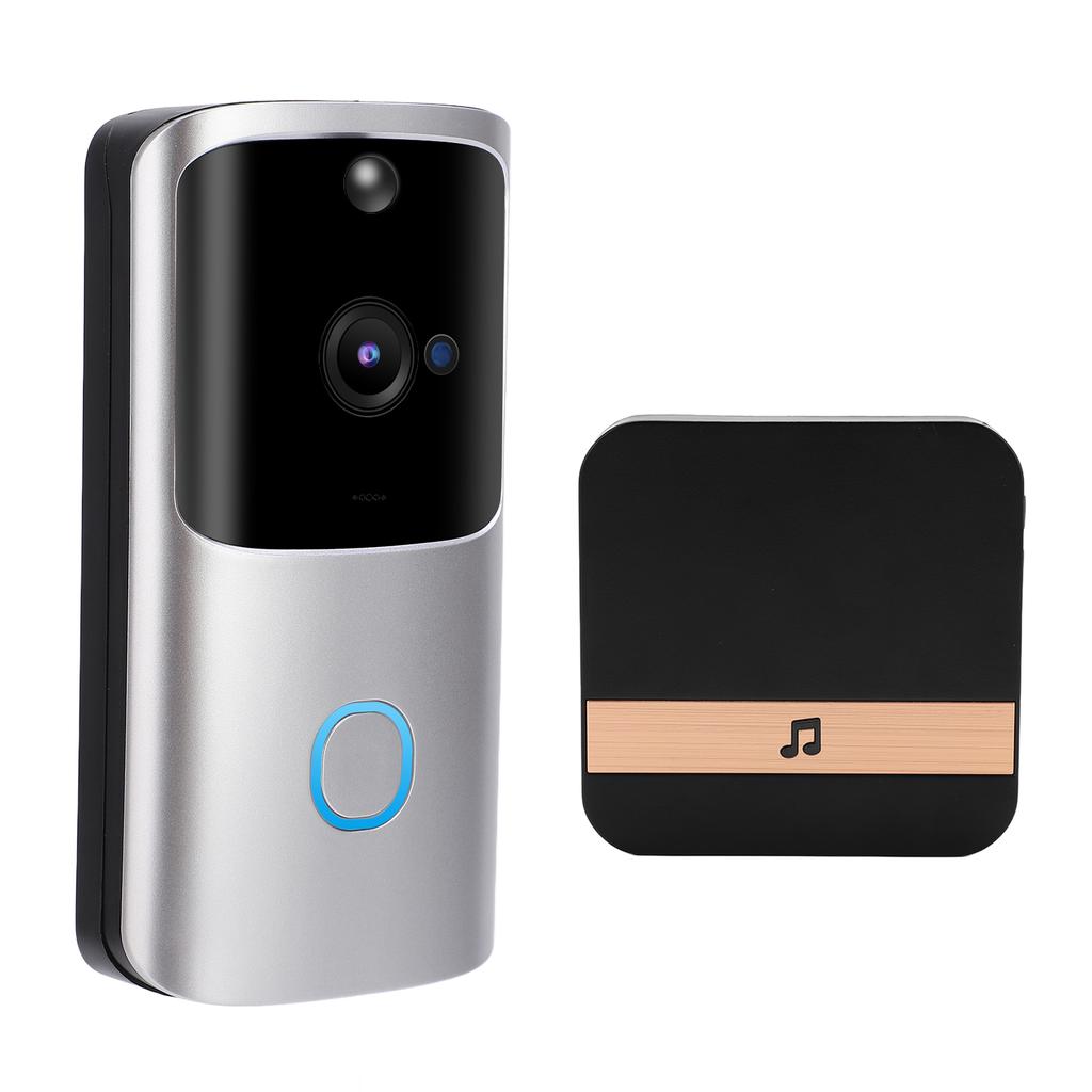 Smart Wireless WIFI Video Doorbell Phone Remote Control Intercom Monitoring Alarm Silver 90?260VUS