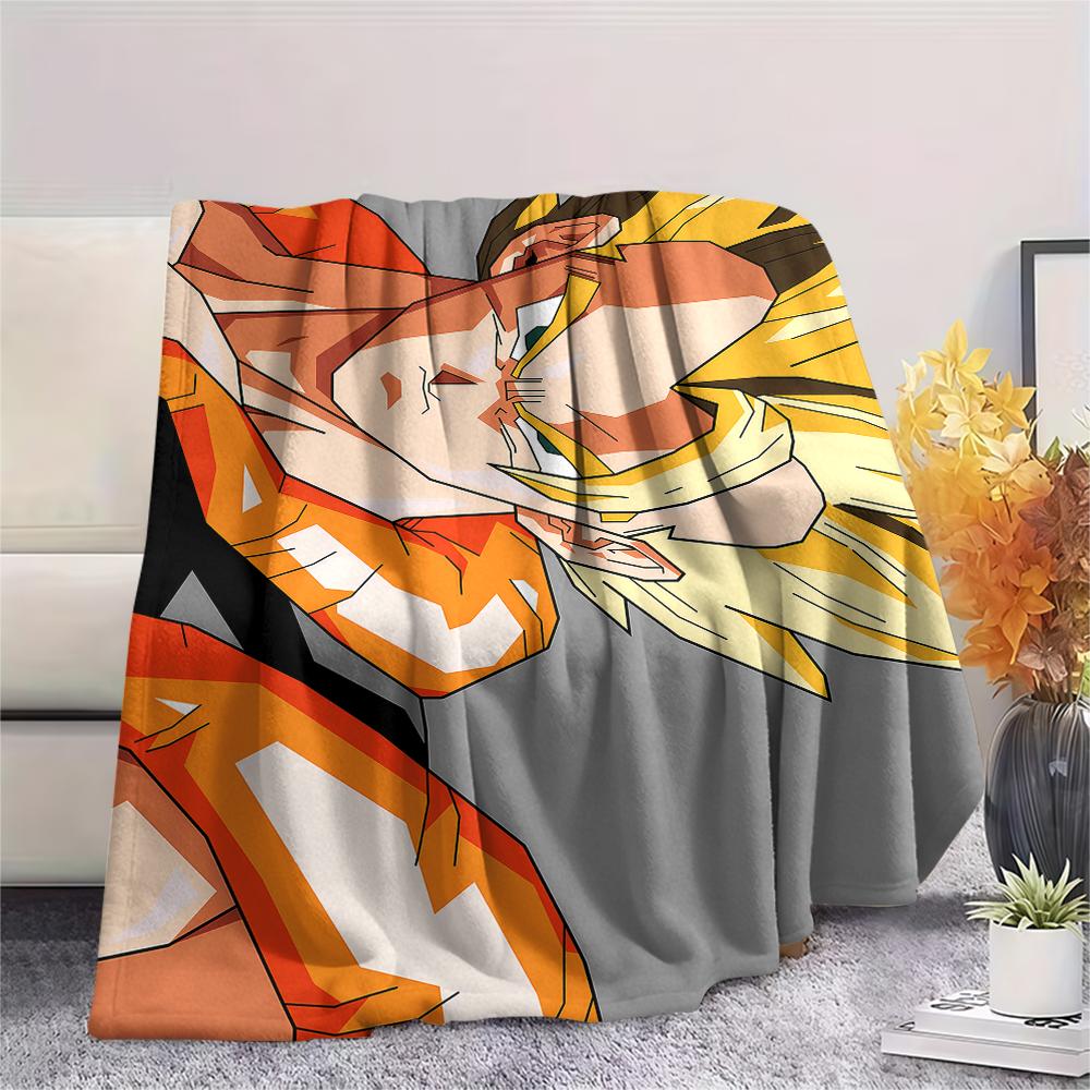 Dragon Ball Charaktere Druck Flanelldecke, Hohe Qualität, Bequem für Alle Jahreszeiten, Heimdekoration, Wärme und Komfort, Perfekt für Weihnachtsgeschenke