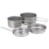 Snow Peak Titanium Personal Cooker Set SCS-020T Lightweight Stacking Pots X2 Lids X2 Camping Outdoor Cooking Gear