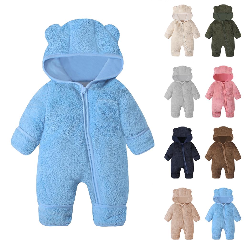 Infant Romper Set Baby Crawling Suit Thick Warmth Newborn Flannel Outfit