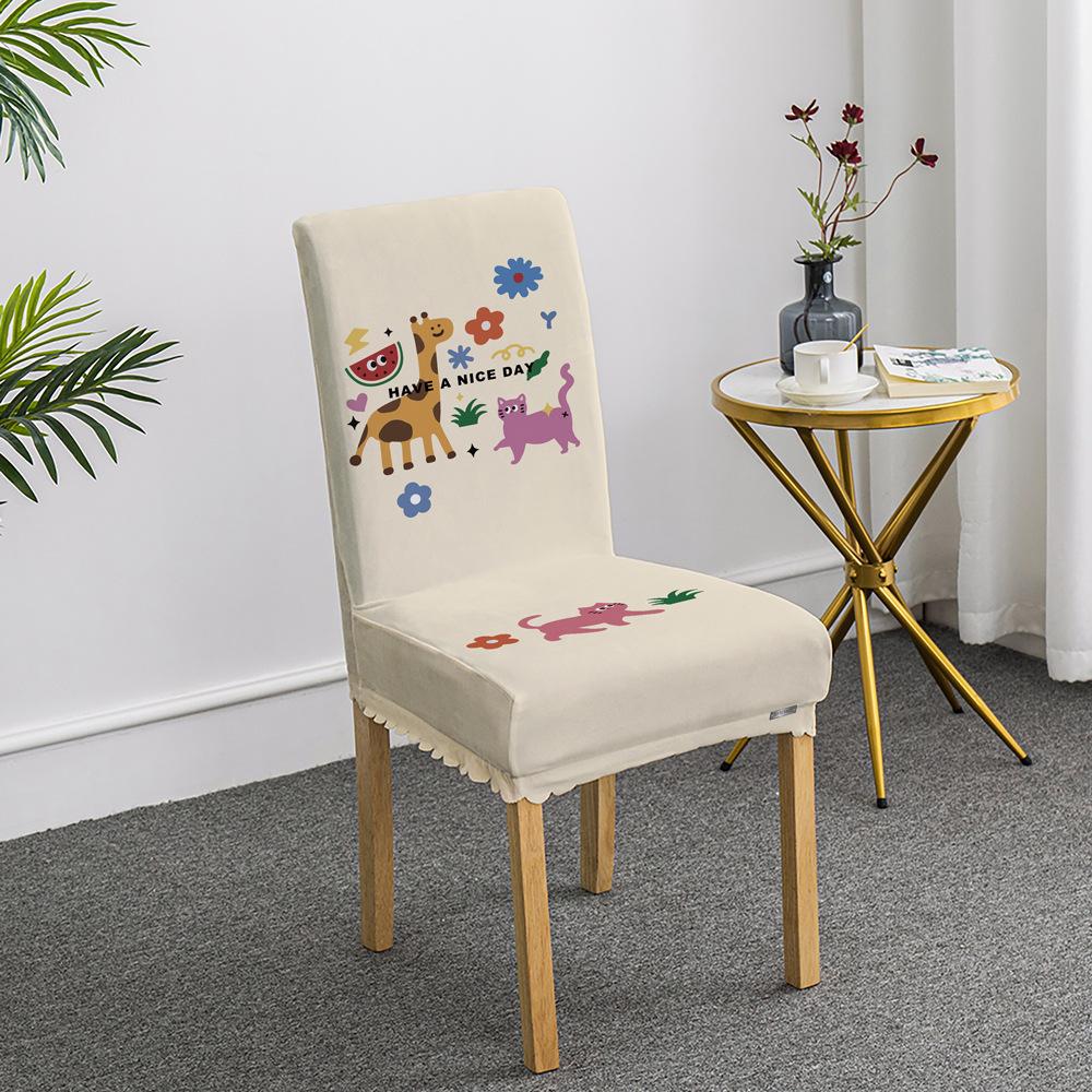 Cartoon Ausflug Welpen Stuhlset Esstischdecke Haushalts Sitzbezug Stuhlkissen Elastisch Niedlich All-inclusive Neues Modell