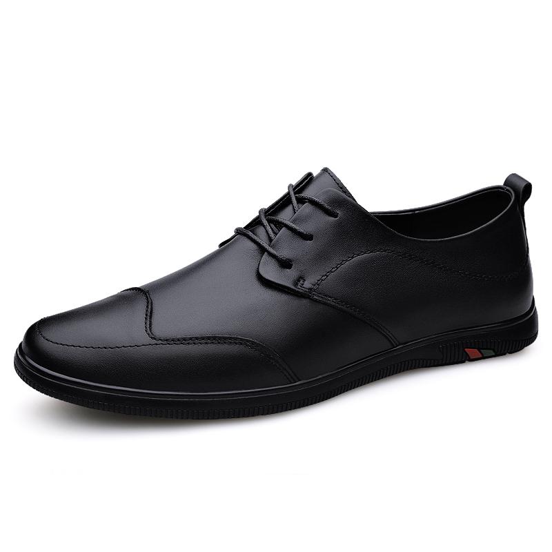 Genuine Leather Men's Dress Shoes Elegant Mens Casual Oxford Shoes New Arrival Male Business Footwear Comfy Leisure Walk Flats