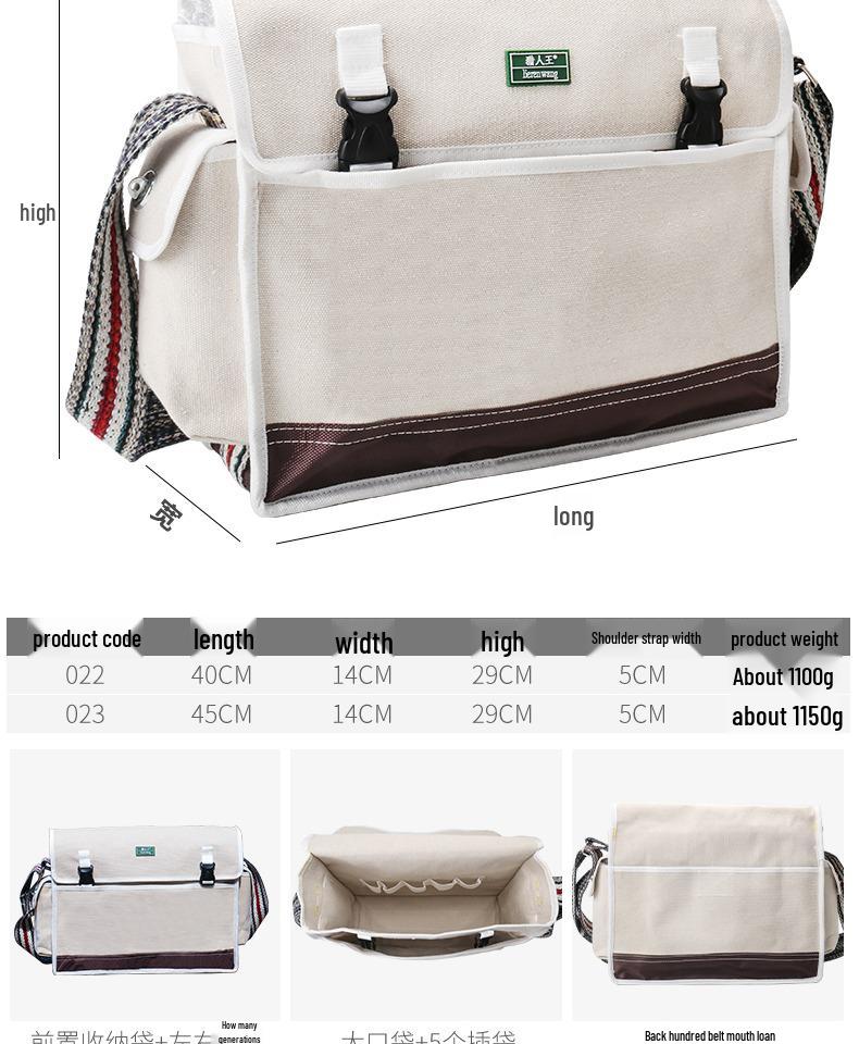 Multifunctional Electrician Canvas Tool Bag - Wear-resistant, Thickened, Shoulder/Crossbody