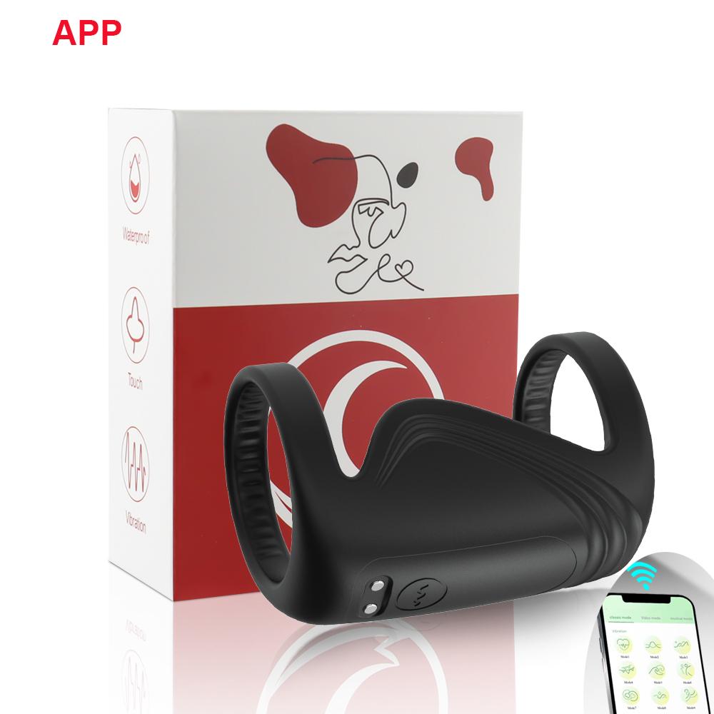APP Remote Control Wearable Penis Sleeve Cock Ring Vibrator Men Couples Vibrating Rings Penis Delay Trainer Stimulator Sexy Toys Delayed ejaculation