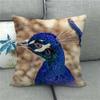 Beautiful Peacock Animal Head Face Digital Printing Short Plush Pillow Covers For Car Sofa Office Cushion Cover Home Goods