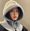 Korean Balaclafa Hat for Women In Winter Warm Hat Scarf Integrated Couple Ear Protection Wool Knit Hat