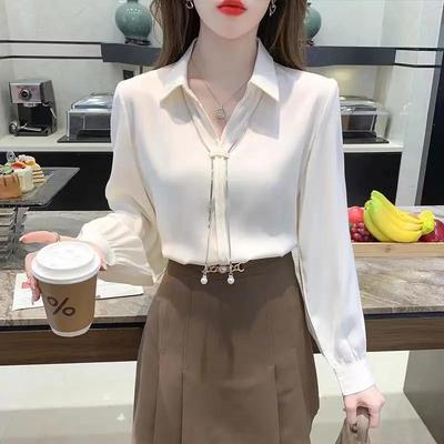 Fashionable Long-sleeved Shirt Women Autumn New Loose Temperament Design Polo Collar