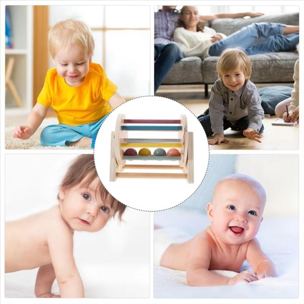 Color Shape Cognition Ball Drop Kids Toy Wooden Ball Busy Drum Toy  Birthday Present