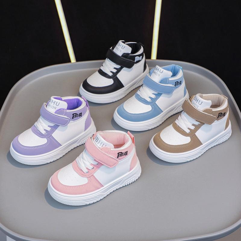 Breathable High-Top Pre-Walker Sneakers: Wear-Resistant Sports Shoes for Boys and Girls