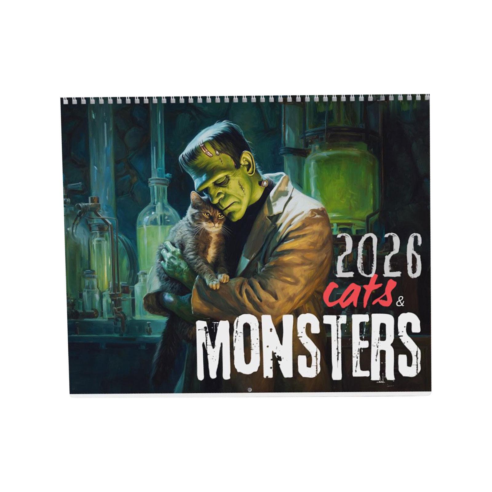 

Жуткий настенный календарь на 2026 год, подарок для поклонников фильмов ужасов, подарок для любителей страшного кино, жуткий подарок для любителей ужасов One Size белый