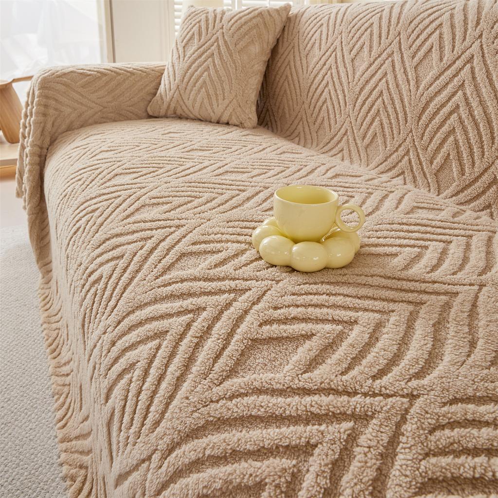Tuffed Fleece Fleece Jacquard Thicken Sofa Sofa Towel Universal for Living Room Couch Bedding Room Blanket Fluffy