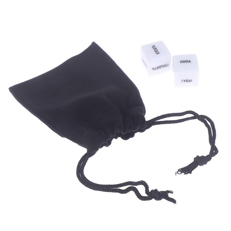 2Pcs Fun Acrylic Dice Love Sexy Dice Sex Dice Erotic Dice With Velvet Dice Bag